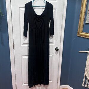 PinkBlush Flowy Black Maxi Dress